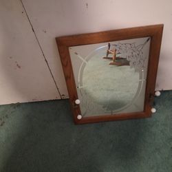 Vintage Mirror With Hooks