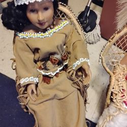 Vintage Native Porcelain Doll