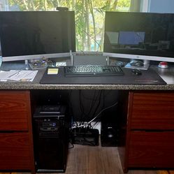 Large file cabinets & counter top desk