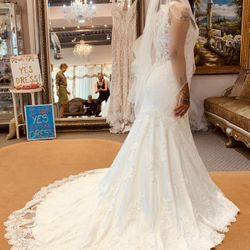 Mermaid Tulle Lace V-neck Sleeveless Lace Wedding Dresses V-neck  Mermaid Lace Neck Lace Wedding Dresses in