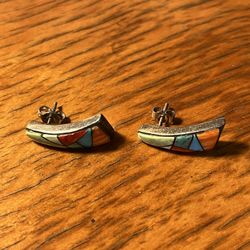 Sterling Calvin Native American Ear Rings