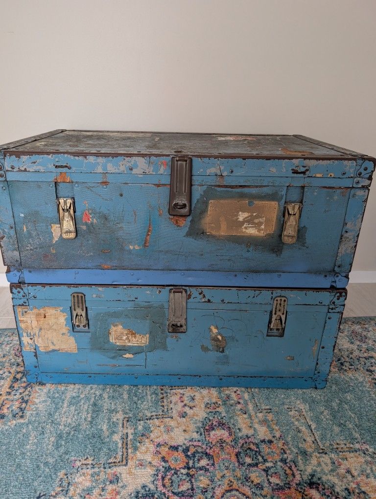 2 Large Chests - Industrial Furniture - Tv Stand