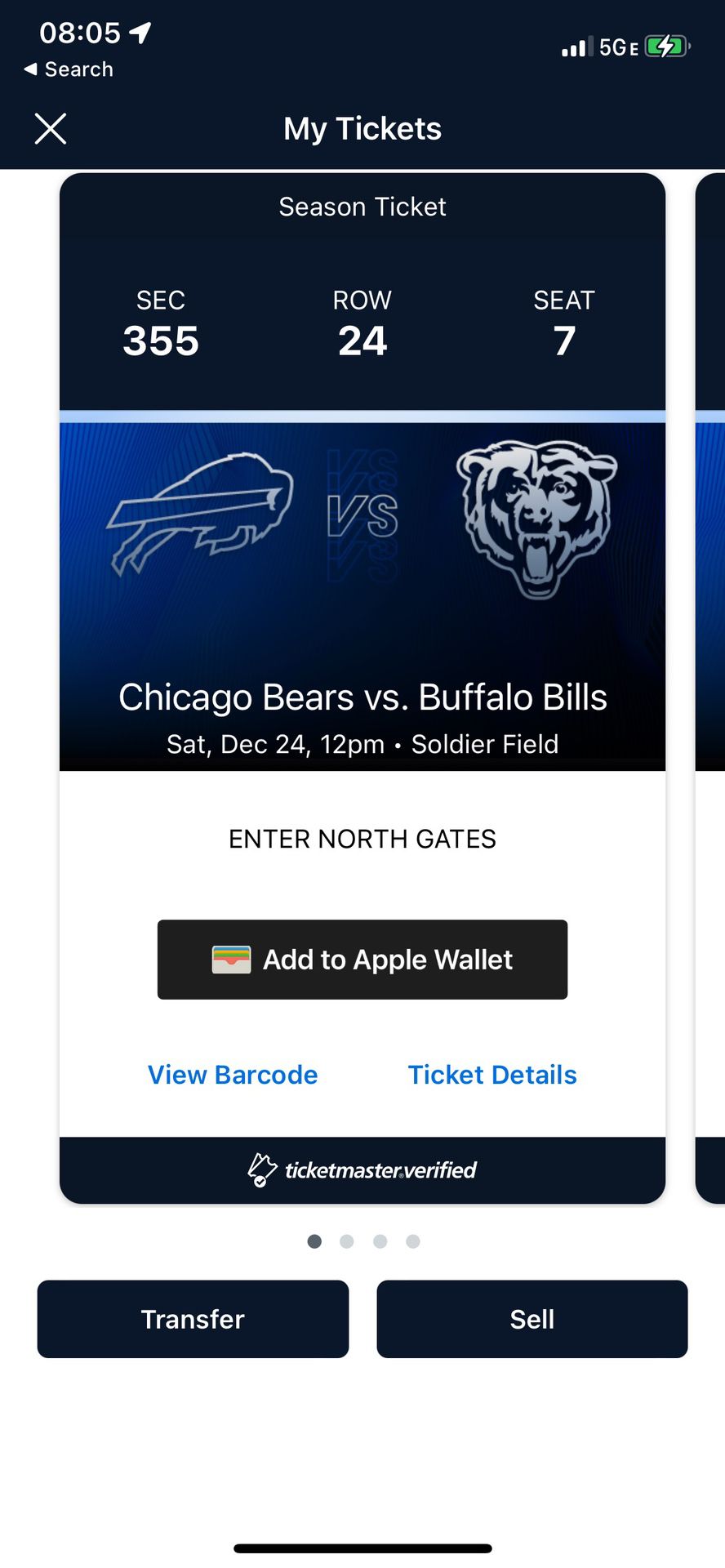 4 Bears Tickets For Todays Noon Game