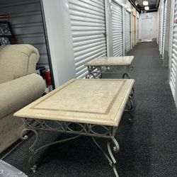 Faux Marble Coffee And End Table 