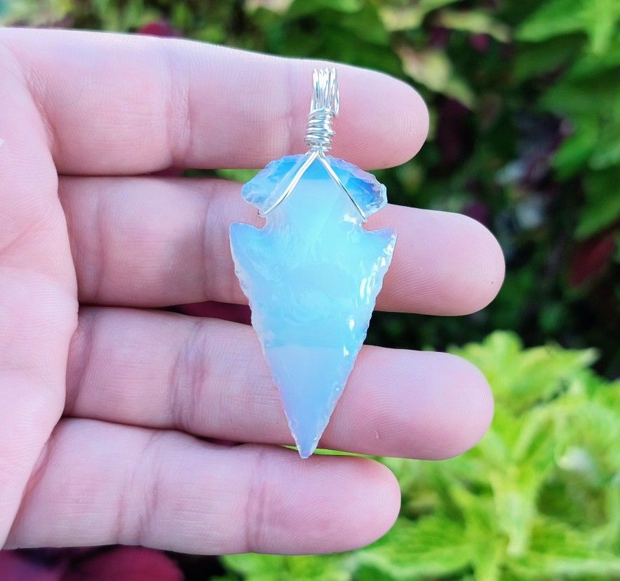 Handcrafted Opalite Arrowhead Pendant 