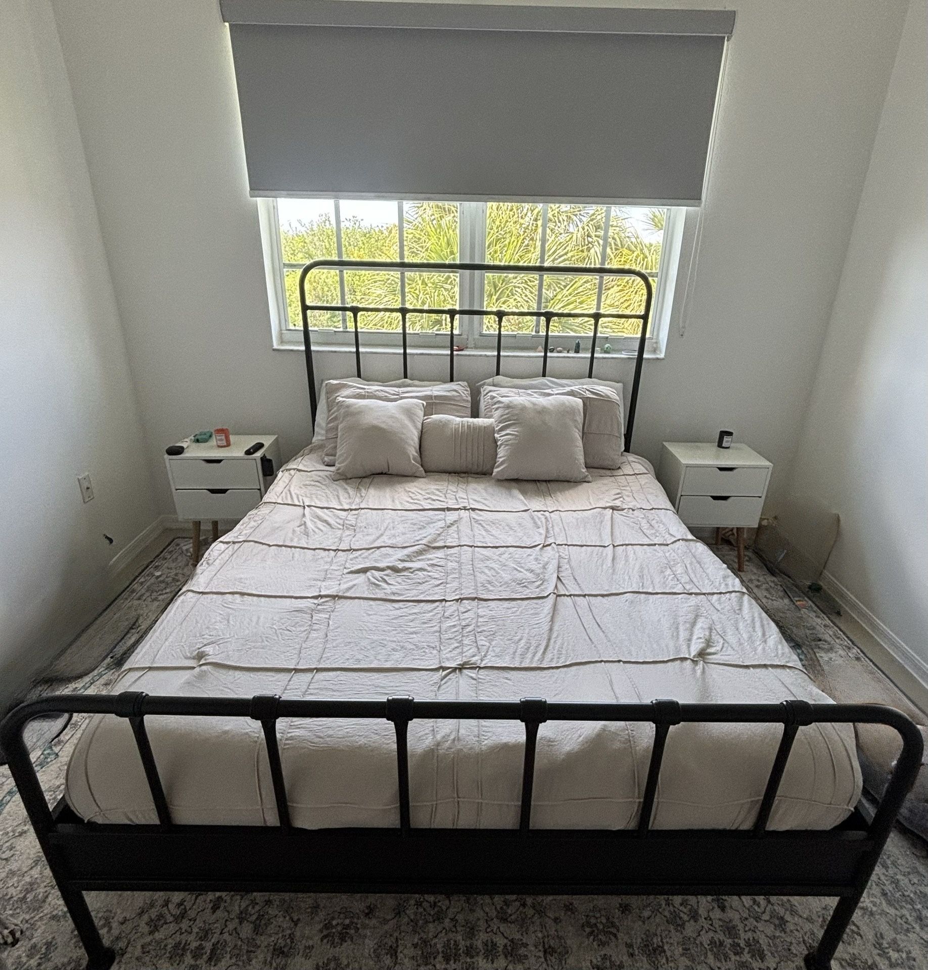 Queen bed frame AND mattress