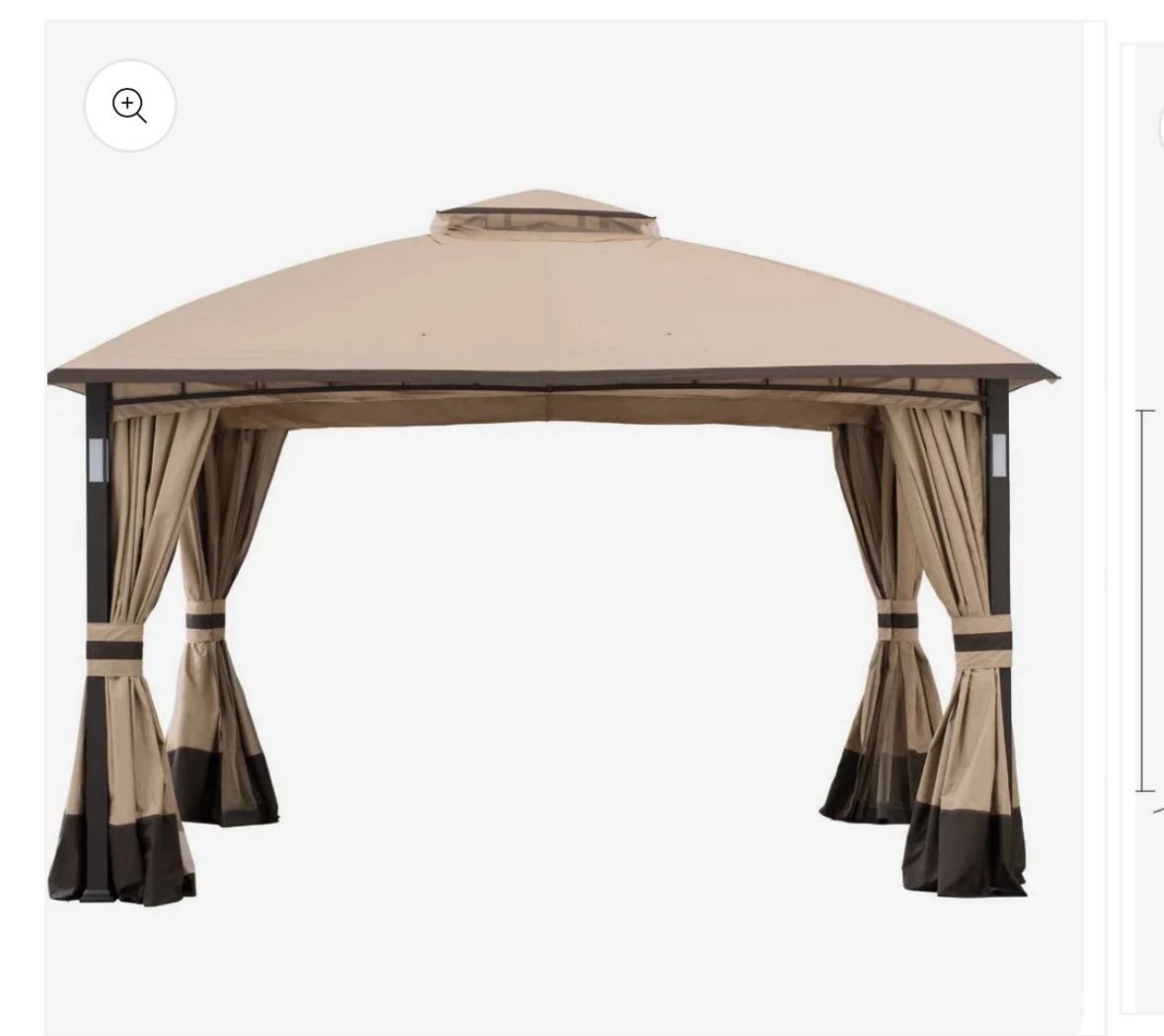 10x12 Gazebo Soft Top with LED Lights &Bluetooth Speakers