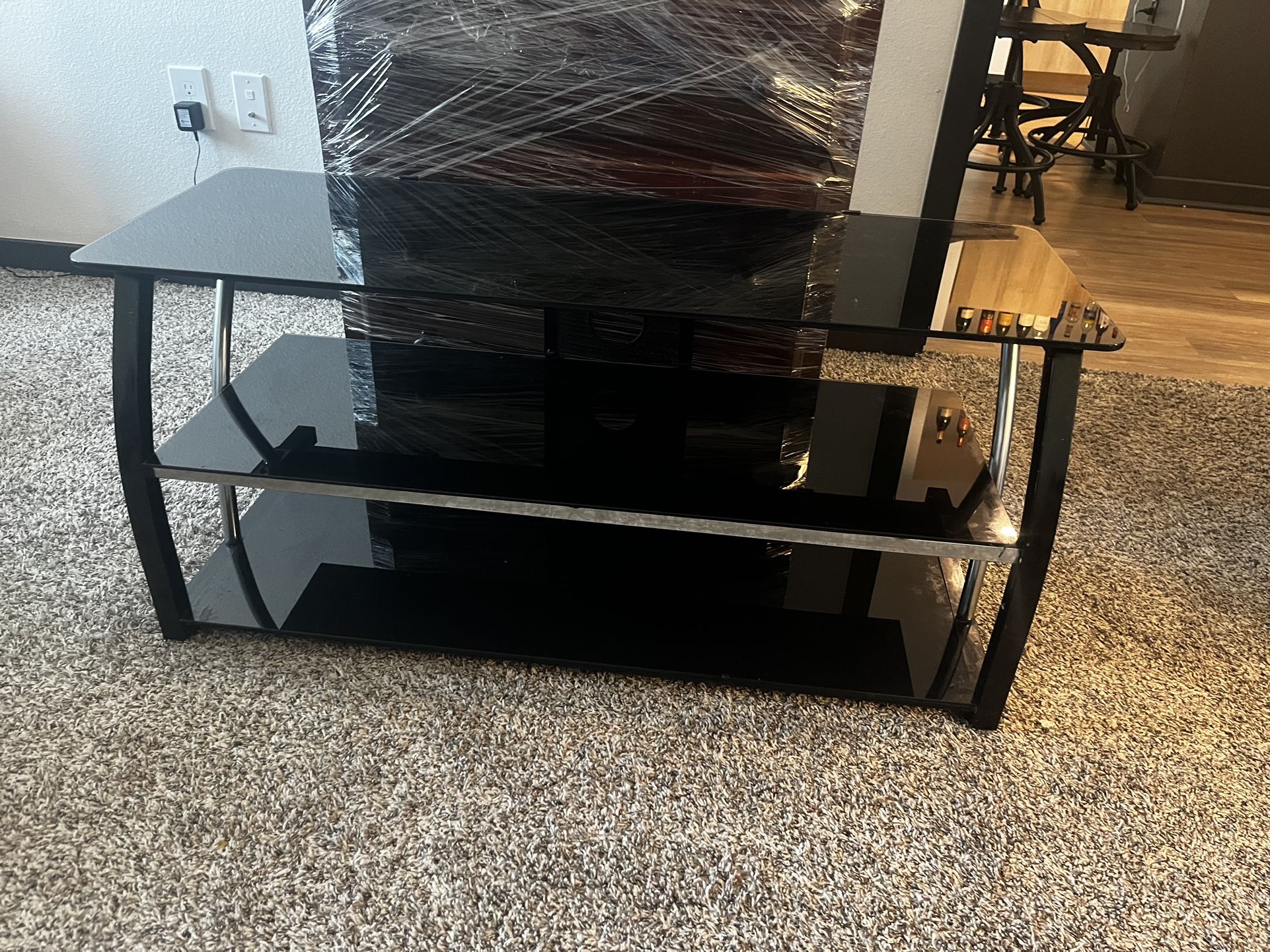 Glass And Metal TV Stand 