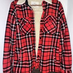 Used Good Sherpa Lined Fleece Plaid Jacket Women’s Small