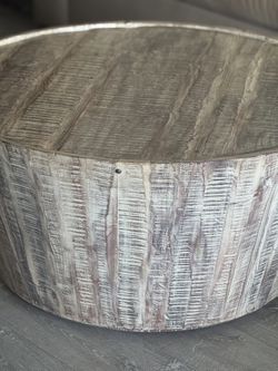 Solid Wood Drum Coffee Table