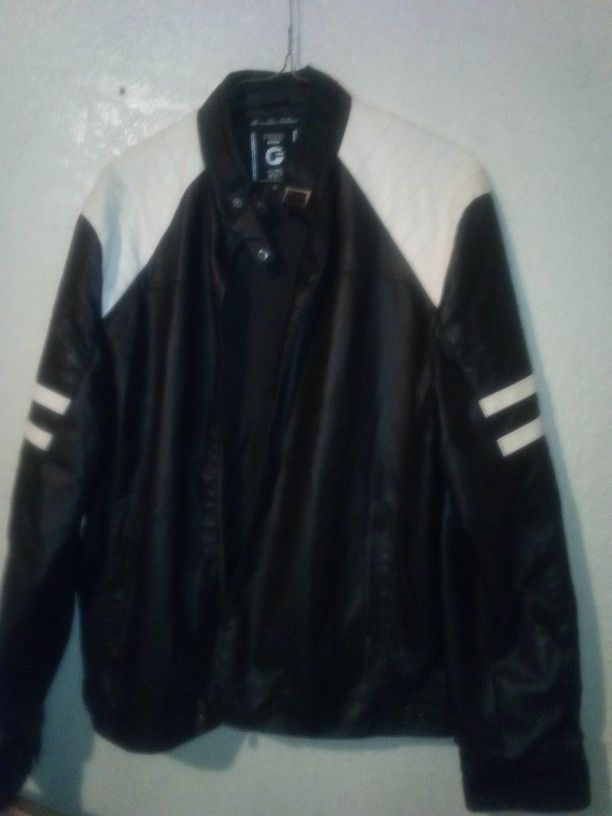 Black Leather Jacket.Xl