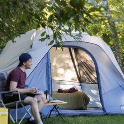 CORE 6 Person Lighted Dome Tent w/ Built-In LED Lights – Brand New Camping Tent