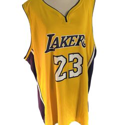 Official Lebron James LA Lakers Jersey 23 Basketball Yellow Purple Mens 3XL