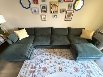 146.5 Inch U Shaped Modular Sectional Couch Sofa
