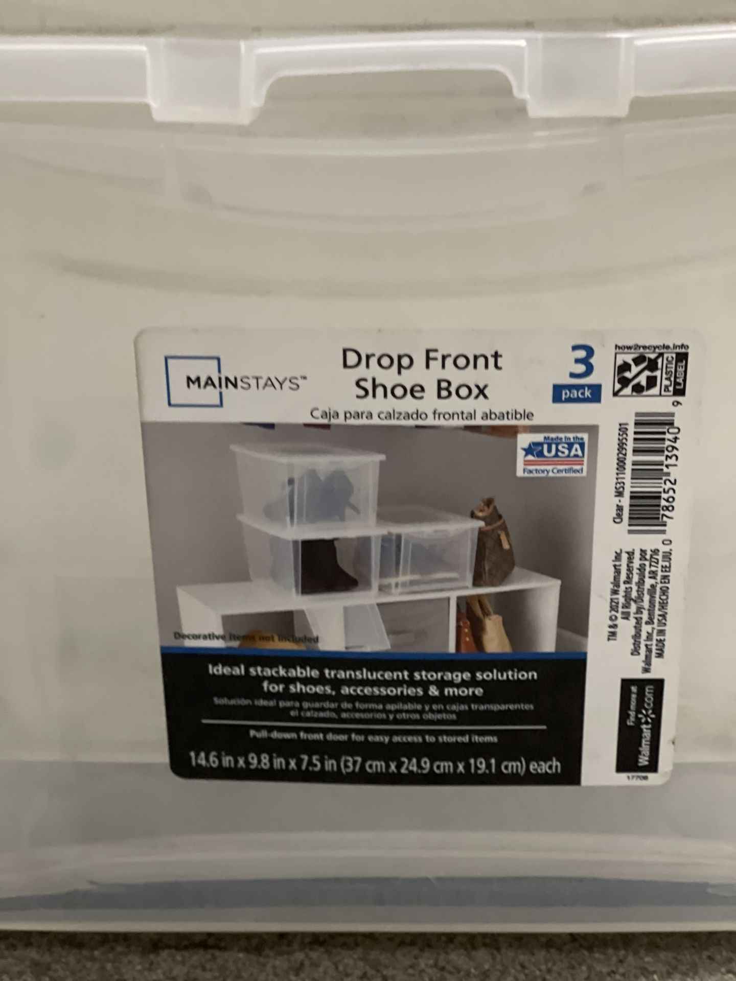 Mainstays Drop Front Shoe Box 12 Total