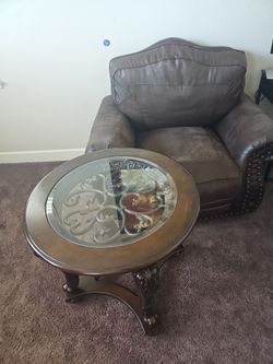 Love seat and side table