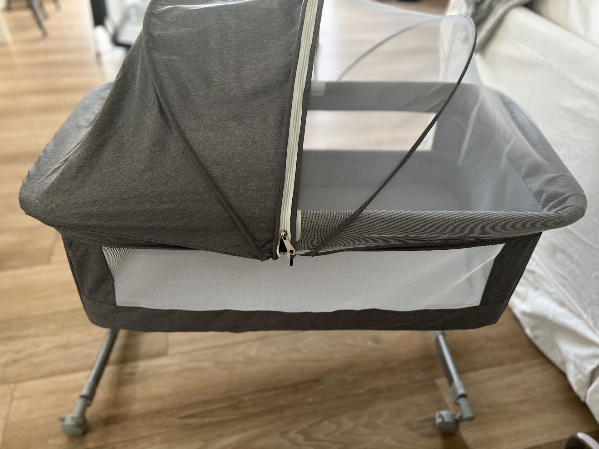 Baby Bassinet with Canopy – Grey