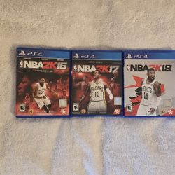 PS4 NBA 2K16, 17 & 18 EVERYONE ESBR PRE-OWNED IN PACK