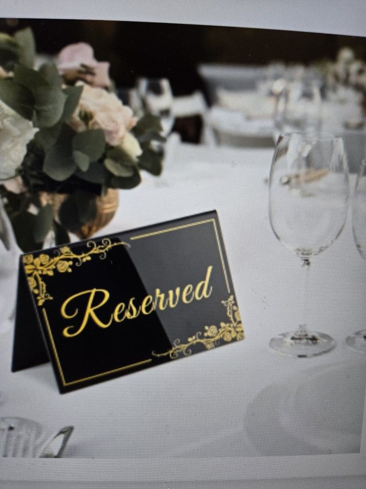 Reserved Acrylic Table Sign 10-pack