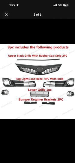 For Camry 2012-2014 SE/XSE Lower Upper Grille w/Stip+Fog lights