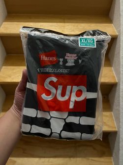 Supreme x Hanes Bones Thermal Black Size XL fits like M or L