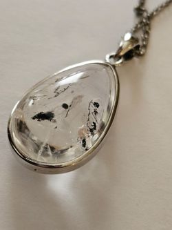 Enhydro crystal quartz pendant