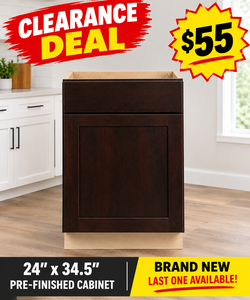 Brand New 24" x 34.5" Pre-Finished Cabinet – $55