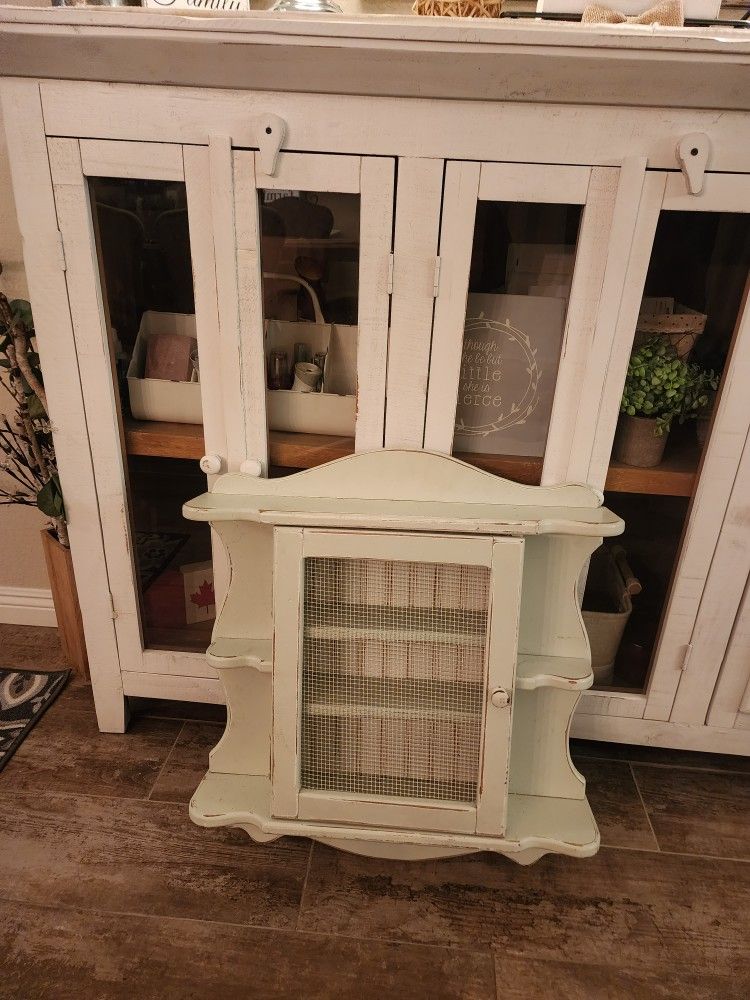 Farmhouse Cabinet Shelf Decor