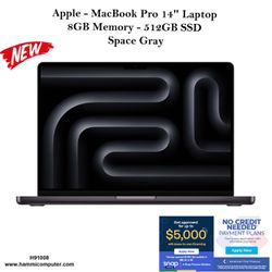 MacBook Pro 14"- M3 chip - 8GB - 512GB SSD - Space Gray "H91008"