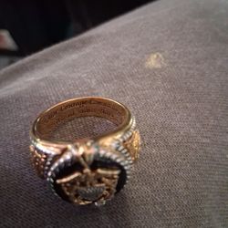 NEW LARGE MENS GOLD SILVER RING