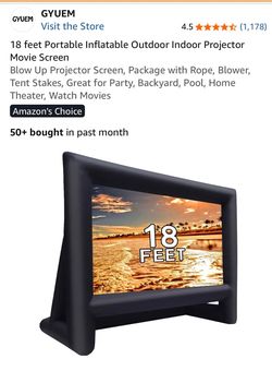 GYUEM 18-Foot Inflatable Outdoor Projector Movie Screen