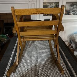 Antique Nevco Wood Folding Child Rocker