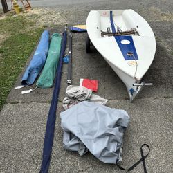 Europe Class Sailboat – Winner Hull w/ Carbon Mast & Dolly (Ex-Worlds Boat)