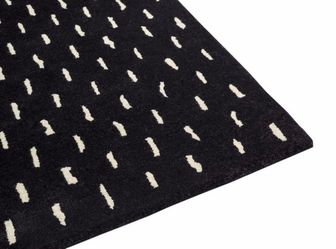 Hem Rain Rug Medium – Sylvain Willenz – Black/Ivory 100% Wool (8' × 5'7")