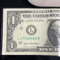 $1 Bill Fancy serial # 01234567 Broke Ladder