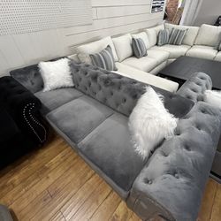 Tufted Velvet Sofa Love Seat