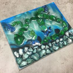 Custom Designed Epoxy Resin Sea Lizard Rock Wall Art 8x10