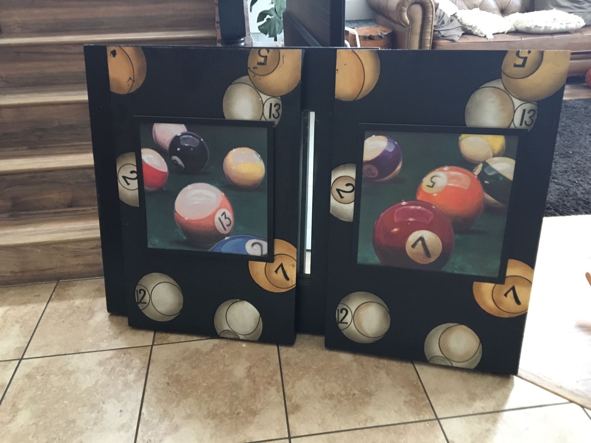 Pool table wall art