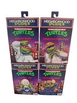 NECA Tmnt Neighborhood Dudes Don Incognito MIKEY Tuxedo LEO Sailor RAPH Turtles