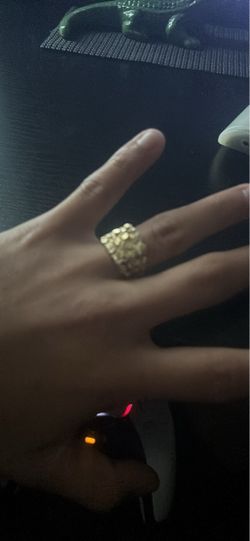 10k gold big nugget ring