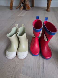 2 pairs of Boys rainboots zara and h&m