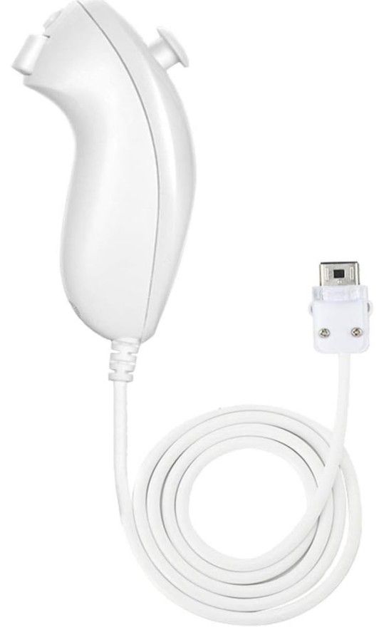 Nunchuck Controller Joystick Gamepad Replacement for wii Nunchuck Controller, Compatible with Nintendo Wii & Wii U Video Game Gamepads (White 1PCS)