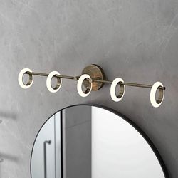 Modern 5-Ring LED Bathroom Vanity Light – Copper Finish – 87cm – New – $25