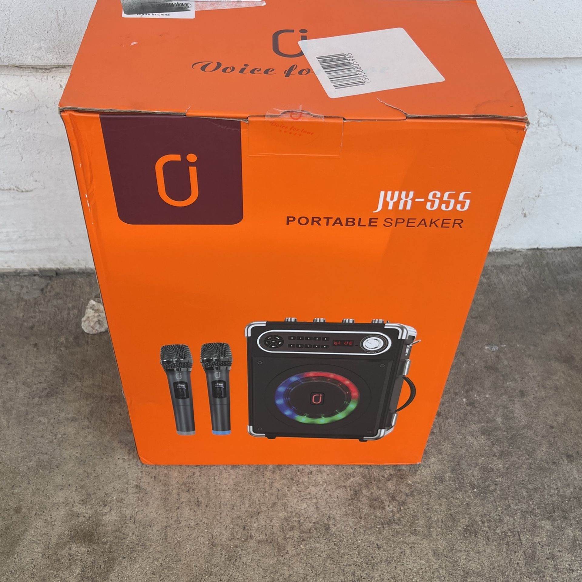 JYX-S55 karaoke, machine speaker with two wireless microphones brand new sealed in box