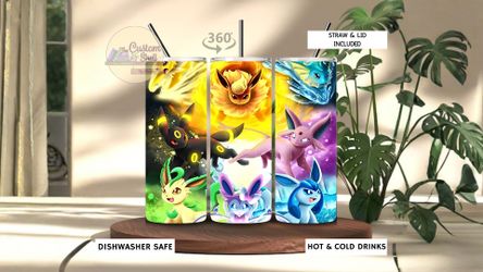 Pokemon Eevee-Lutions 20 Oz Stainless Steel Tumbler (READ DESCRIPTION)