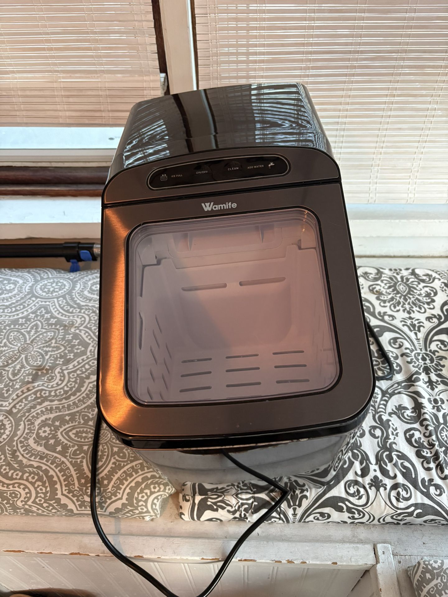 Wamife Countertop Self Cleaning Stainless Steel Nugget Ice Maker