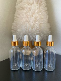 Clear Glass Dropper Bottles with Glass Dropper, 50ml 4pk