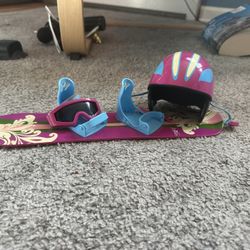 American girl Snowboard Goggles and helmet