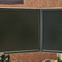 Two DELL 24" Flat Screen LCD Monitors