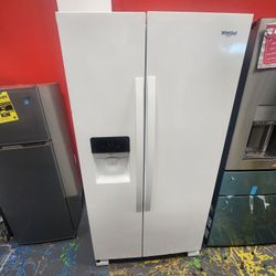 Whirlpool 36 Inch Side By Side Refrigerator 25 Cu Ft White 